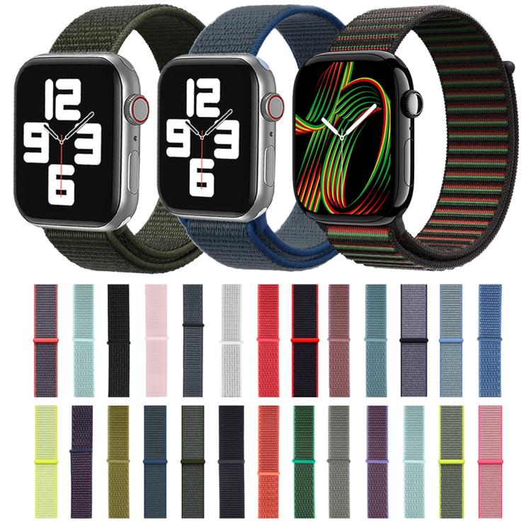 For Apple Watch 42mm / 41mm / 40mm / 38mm Simple Fashion Nylon Watch Band with Magic Stick(Grass Green) - Watch Bands by PMC TechLife | Online Shopping South Africa | PMC TechLife | Buy Now Pay Later Mobicred