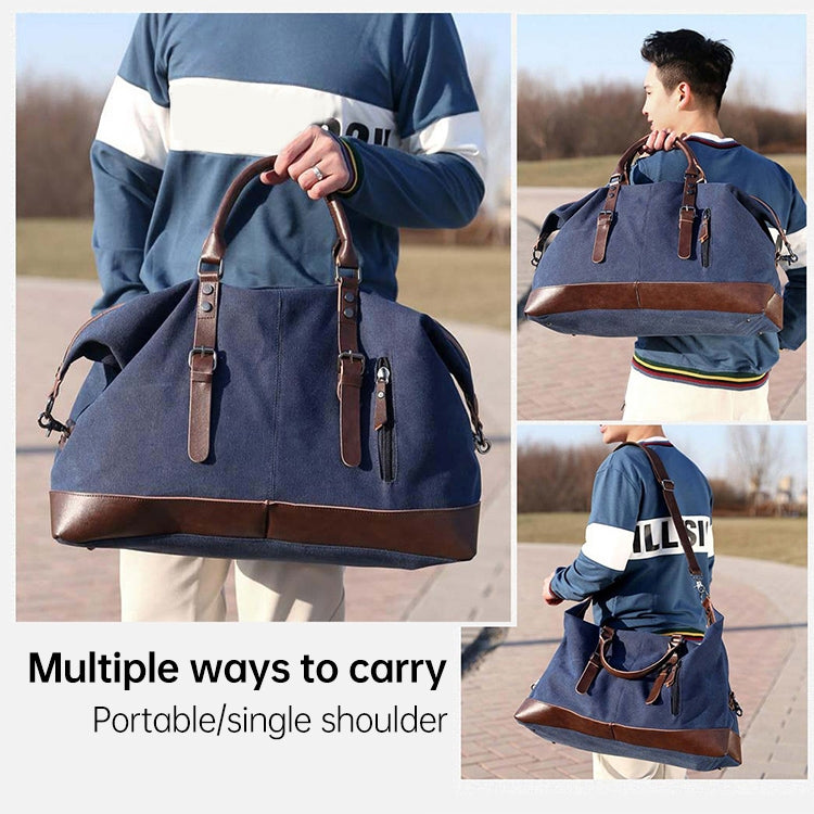 AUGUR 2012 Portable Casual Canvas Travel Handbag Baggage Shoulder Crossby Bag(Coffee) - Handbags by AUGUR | Online Shopping South Africa | PMC TechLife | Buy Now Pay Later Mobicred