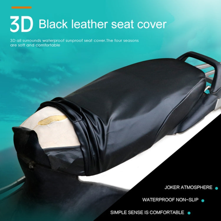 Waterproof Motorcycle Black Leather Seat Cover Prevent Bask In Seat Scooter Cushion Protect, Size: L, Length: 55-60cm; Width: 25-35cm - Seat Covers by PMC TechLife | Online Shopping South Africa | PMC TechLife | Buy Now Pay Later Mobicred