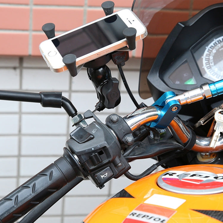 Universal 12V Motorcycle USB Phone Charger with Holder, Suitable for 3.5-6.5 inch Smartphones - Battery Charger by PMC TechLife | Online Shopping South Africa | PMC TechLife | Buy Now Pay Later Mobicred