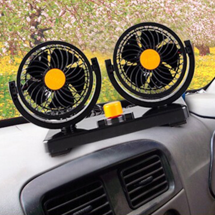 HUXIN HX-T304 10W 360 Degree Adjustable Rotation Two Head Low Noise Mini Electric Car Fan, DC 24V - Heating & Fans by PMC TechLife | Online Shopping South Africa | PMC TechLife | Buy Now Pay Later Mobicred
