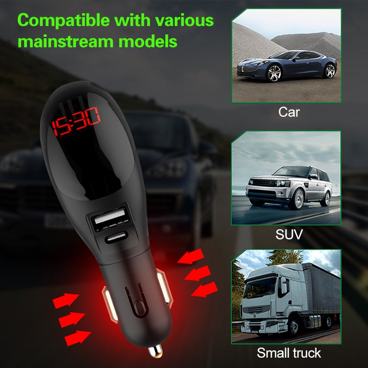 Multifunctional Formaldehyde Removal Air Purifier QC3.0 Car Phone Charger Display Screen (White) - by PMC TechLife | Online Shopping South Africa | PMC TechLife | Buy Now Pay Later Mobicred