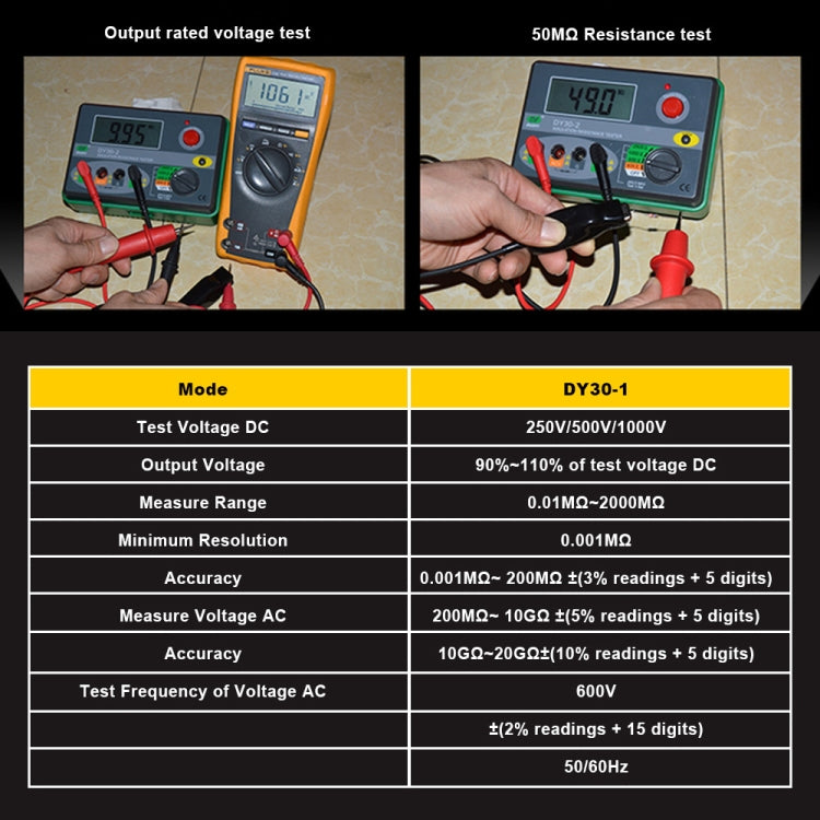 DUOYI DY30-1 Car Digital Insulation Resistance Tester Meter - free shipping - PMC TechLife - Order now!