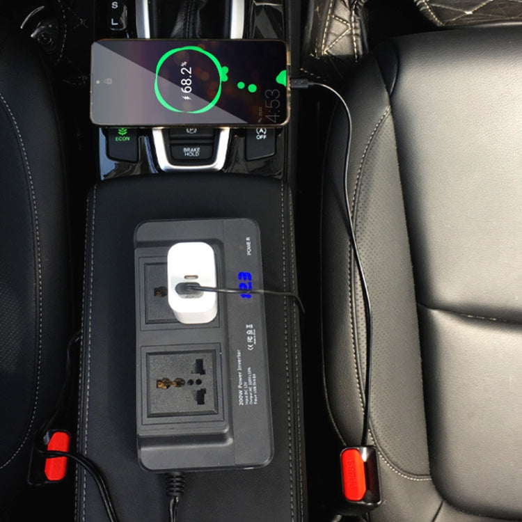 DC12V 200W AC220V Car Smart Multi-functional Digital Display Inverter, EU Plug - by PMC TechLife | Online Shopping South Africa | PMC TechLife | Buy Now Pay Later Mobicred