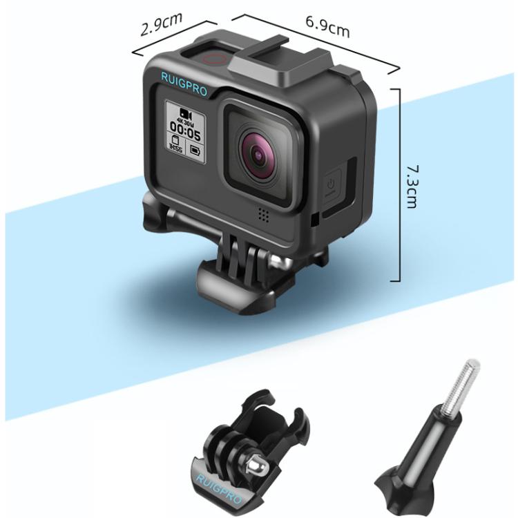 RUIGPRO for GoPro HERO8 Black Standard Border PC ABS Frame Mount Protective Case(Black) - free shipping - PMC TechLife - Order now!