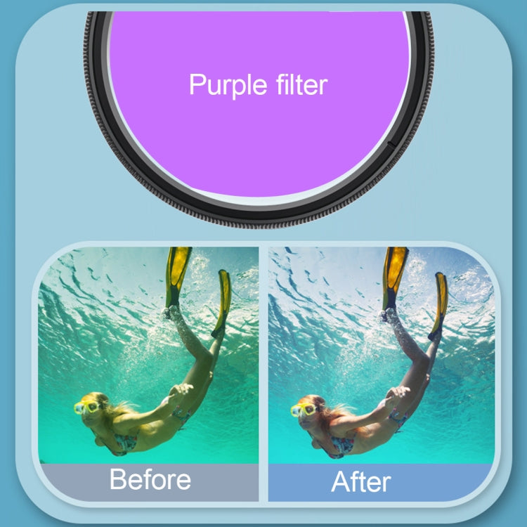 RUIGPRO for GoPro HERO8 58mm 16X Macro Lens + Red/Purple Diving Lens Filter + Dive Housing Waterproof Case Kits with Filter Adapter Ring & Lens Cap - Lens Filter by RUIGPRO | Online Shopping South Africa | PMC TechLife | Buy Now Pay Later Mobicred