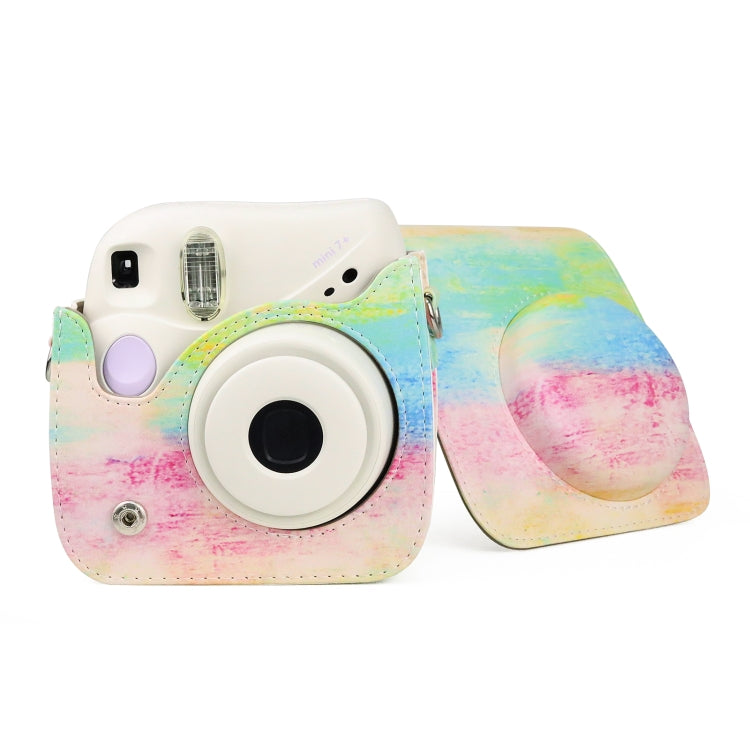 Oil Paint Full Body PU Leather Case Camera Bag with Strap for FUJIFILM instax mini 7+ - Leather Bag by PMC TechLife | Online Shopping South Africa | PMC TechLife | Buy Now Pay Later Mobicred