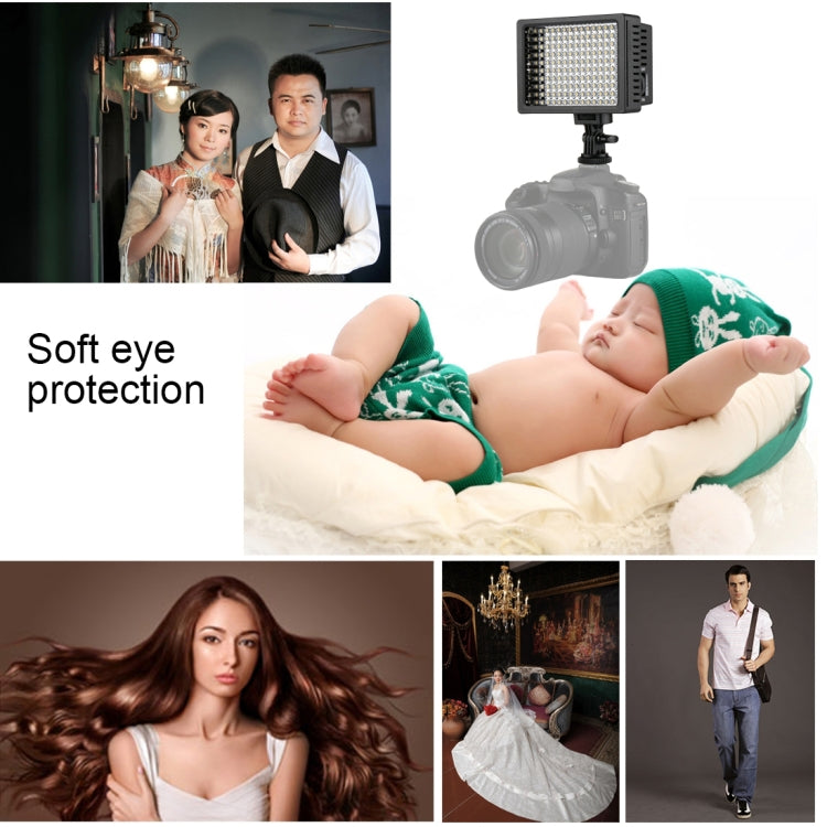 HD-160 White Light LED Video Light on-Camera Photography Lighting Fill Light for Canon, Nikon, DSLR Camera with 3 Filter Plates - free shipping - PMC TechLife - Order now!