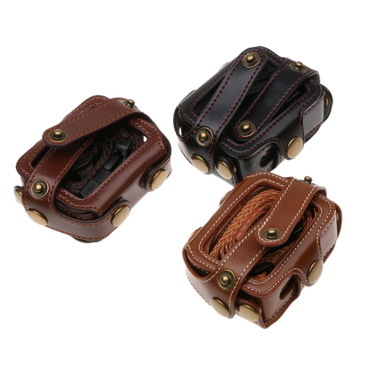 For GoPro HERO7 Black /6 /5 PU Leather Housing Case with Neck Strap & Buttons(Coffee) - Leather Cases by PMC TechLife | Online Shopping South Africa | PMC TechLife | Buy Now Pay Later Mobicred