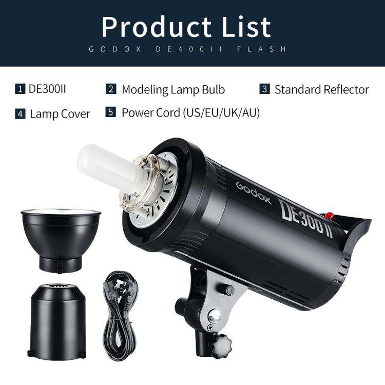 Godox DE300II 300Ws Studio Flash Light Strobe Lamp Head Bowens Mount Speedlight (UK Plug) - free shipping - PMC TechLife - Order now!