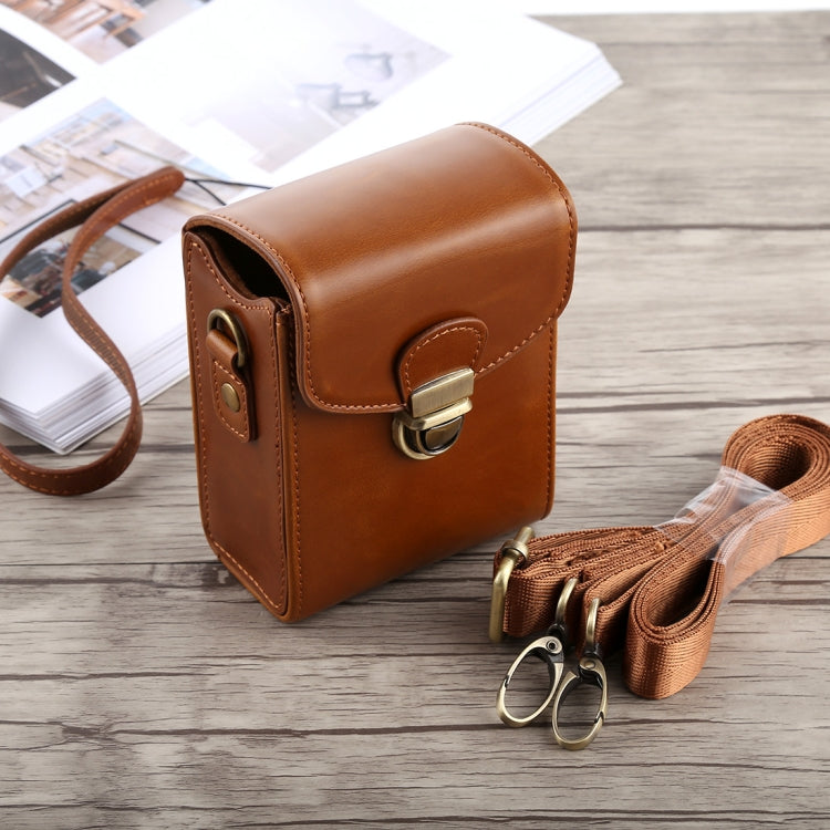 Full Body Camera Buckle Lock PU Leather Case Bag with Hand Strap & Neck Strap for Canon G7X II / G9X Mark II, Sony RX100 / M2(Brown) - free shipping - PMC TechLife - Order now!