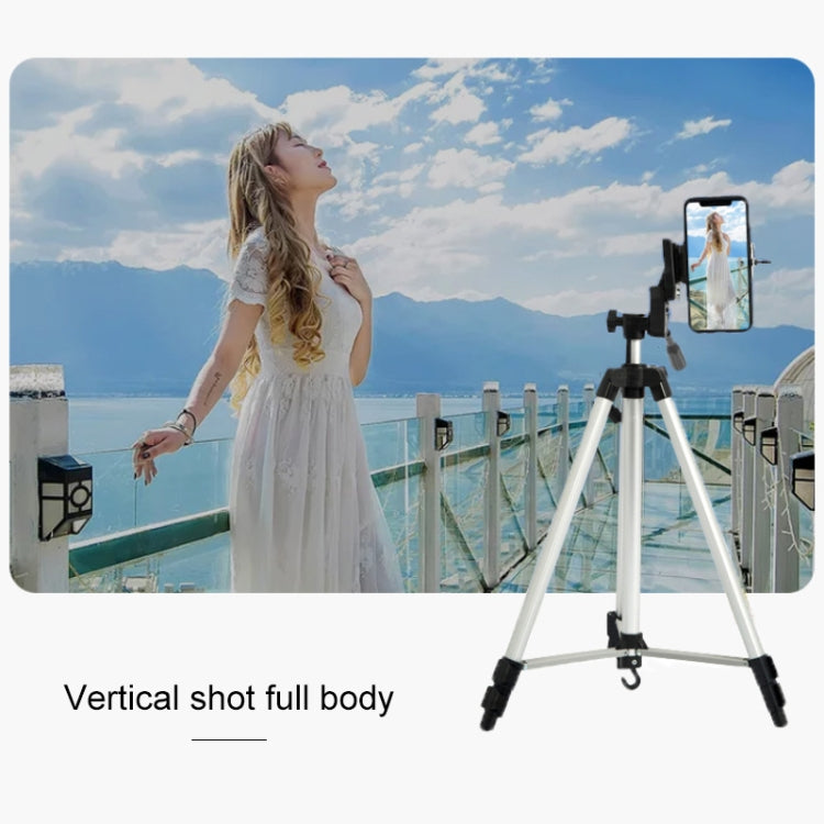 Live Broadcast Tripod 3-Section Folding Legs Aluminum Alloy Tripod Mount with U-Shape Three-Dimensional Tripod Head & Phone Clamp for DSLR & Digital Camera, Adjustable Height: 47.5-133cm - free shipping - PMC TechLife - Order now!