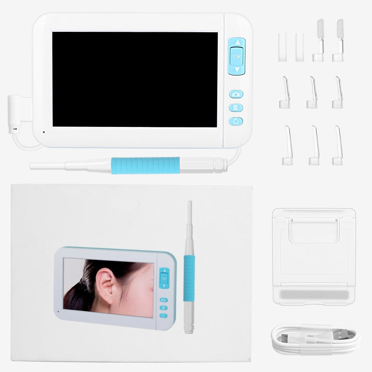C01 4.3 Inch Screen Display HD1080P Visual Earspoon Endoscope with 6 LEDs, Diameter:3.9mm - by PMC Jewellery | Online Shopping South Africa | PMC Jewellery | Buy Now Pay Later Mobicred