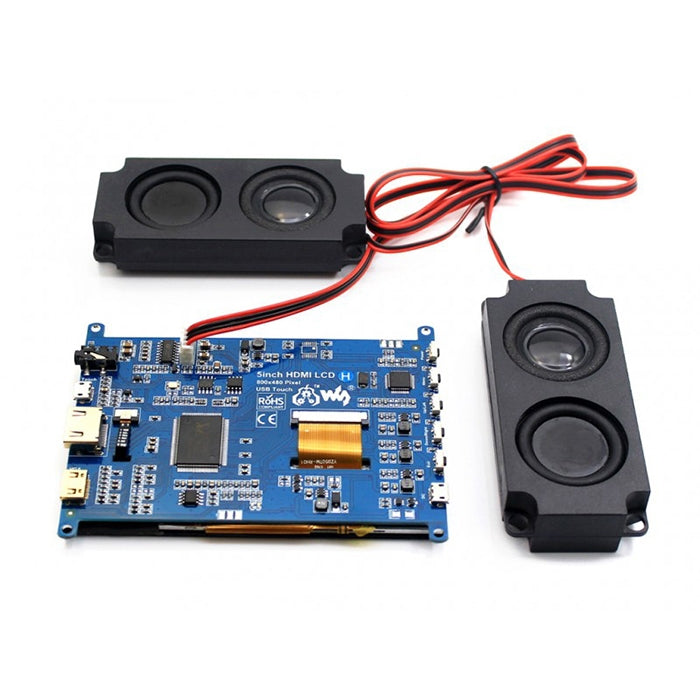 WAVESHARE 5 Inch HDMI LCD (H) 800x480 Touch Screen for Raspberry Pi Supports Various Systems - LCD & LED Display Module by PMC Jewellery | Online Shopping South Africa | PMC Jewellery | Buy Now Pay Later Mobicred