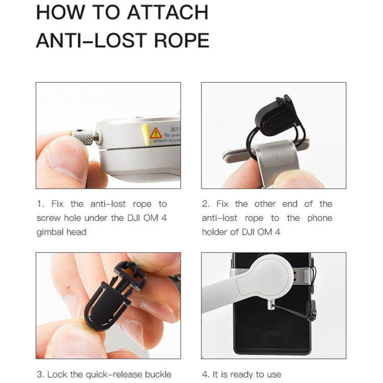 STARTRC Phone Holder Clip Anti-lost Rope Strap Anti-drop for DJI OM4 / Osmo Mobile 3 (Black) - by STARTRC | Online Shopping South Africa | PMC TechLife | Buy Now Pay Later Mobicred