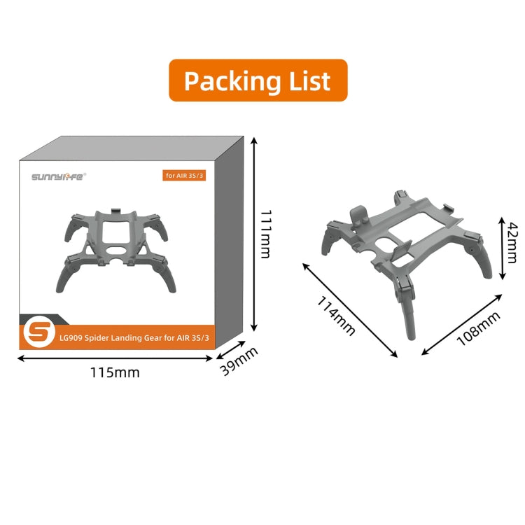 For DJI Air 3S / 3 Sunnylife Landing Gear Extensions Heightened Spider Gears Support Leg (Orange) - free shipping - PMC TechLife - Order now!