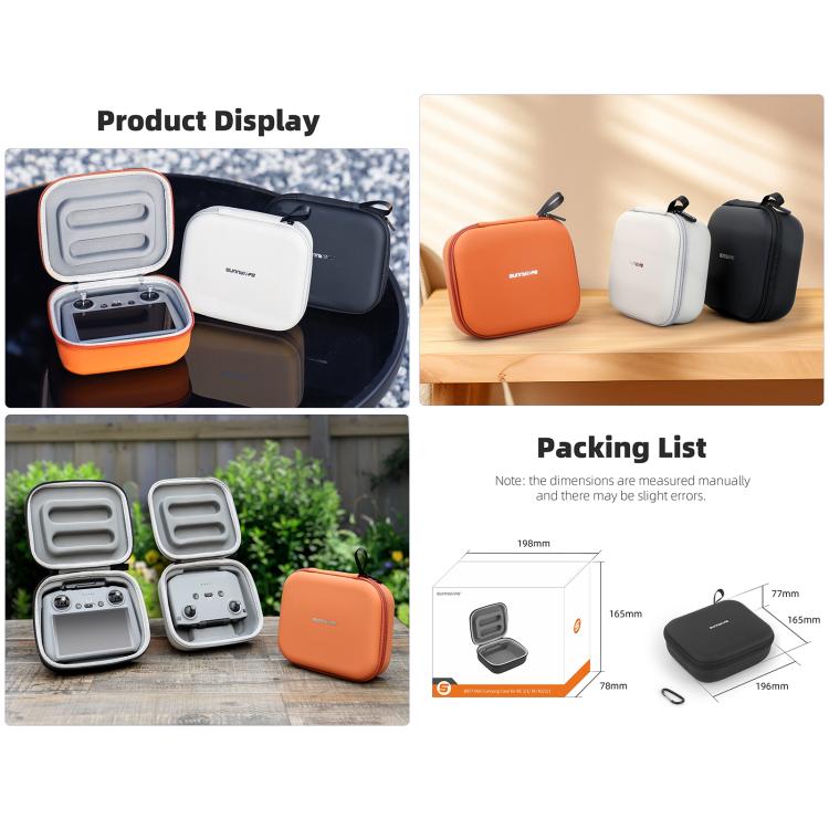 Sunnylife Mini Carrying Case Protective Handbag Portable Clutch Storage Bag for DJI RC 2 / 1 / RC-N3 / N2 / N1 (Orange) - free shipping - PMC TechLife - Order now!