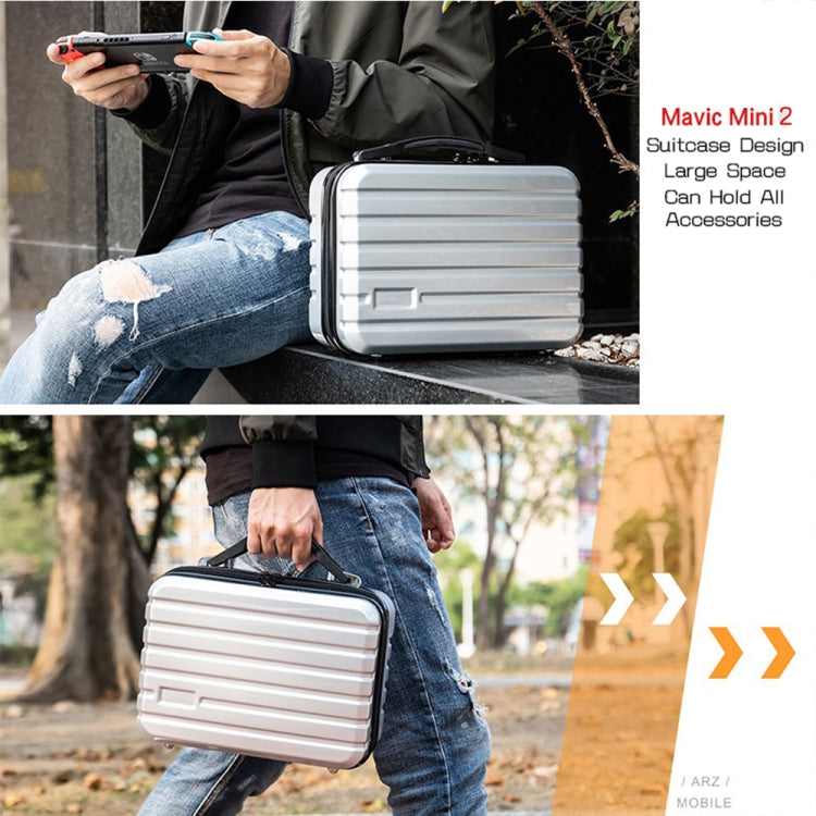 ls-S004 Portable Waterproof Drone Handbag Storage Bag for DJI Mavic Mini 2(Silver +Red Liner) - free shipping - PMC TechLife - Order now!
