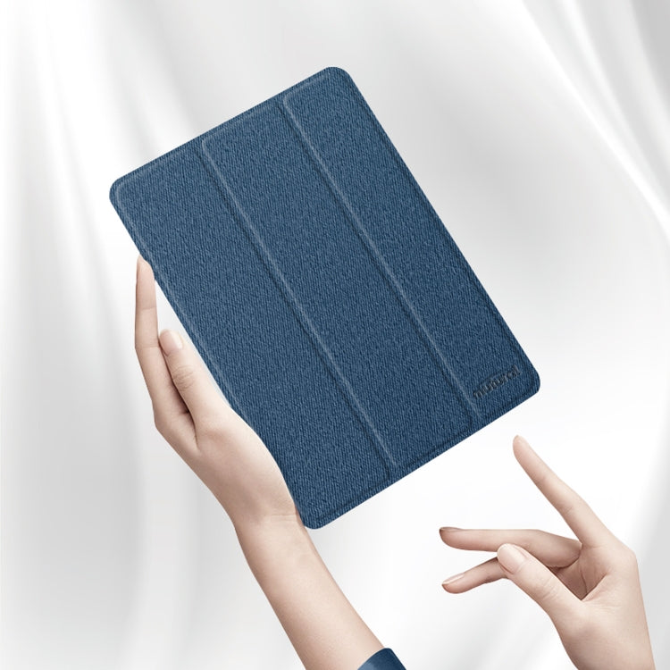 For iPad Pro 12.9 2022 / 2021 / 2020 Mutural YASHI Series TPU + PU Cloth Pattern Texture Horizontal Flip Leather Tablet Case with Three-folding Holder & Pen Slot & Wake-up / Sleep Function(Green) - free shipping - PMC TechLife - Order now!