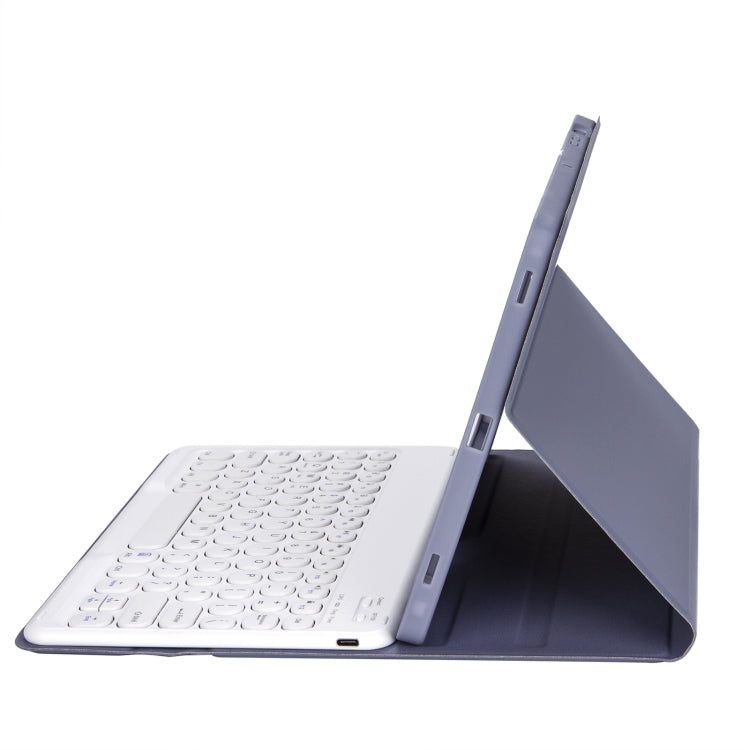 YT07B Detachable Candy Color Skin Feel Texture Round Keycap Bluetooth Keyboard Leather Case For iPad 9.7 inch 2018 & 2017 / Pro 9.7 inch / Air 2 / Air(Purple) - Universal by PMC TechLife | Online Shopping South Africa | PMC TechLife