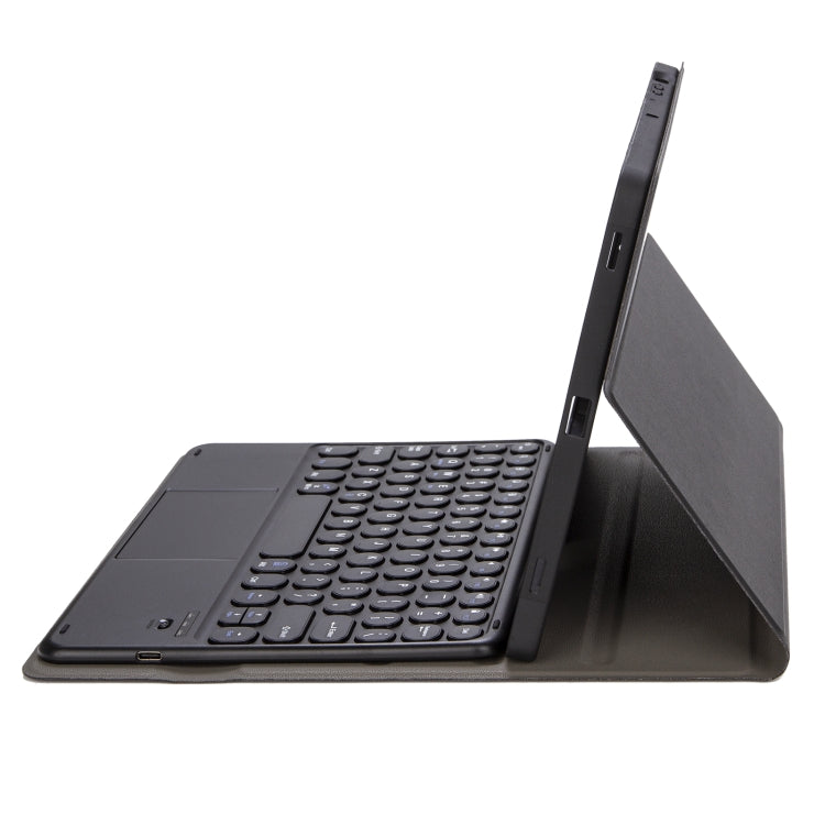 YA07B-A Detachable Lambskin Texture Round Keycap Bluetooth Keyboard Leather Tablet Case with Touch Control & Pen Slot & Stand For iPad 9.7 inch (2018) & (2017) / Pro 9.7 inch / Air 2 / Air(Black) - Universal by PMC TechLife | Online Shopping South Africa | PMC TechLife
