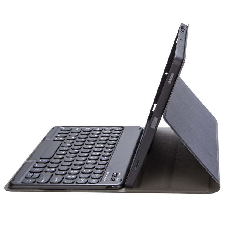 YA07B Detachable Lambskin Texture Round Keycap Bluetooth Keyboard Leather Tablet Case with Pen Slot & Stand For iPad 9.7 inch (2018) & (2017) / Pro 9.7 inch / Air 2 /Air(Dark Blue) - Universal by PMC TechLife | Online Shopping South Africa | PMC TechLife