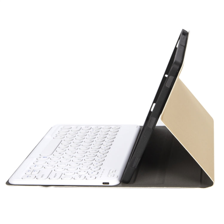 YA11B 2021 Detachable Lambskin Texture Round Keycap Bluetooth Keyboard Leather Tablet Case with Pen Slot & Stand For iPad Pro 11 (2021)(Gold) - For iPad Pro by PMC TechLife | Online Shopping South Africa | PMC TechLife