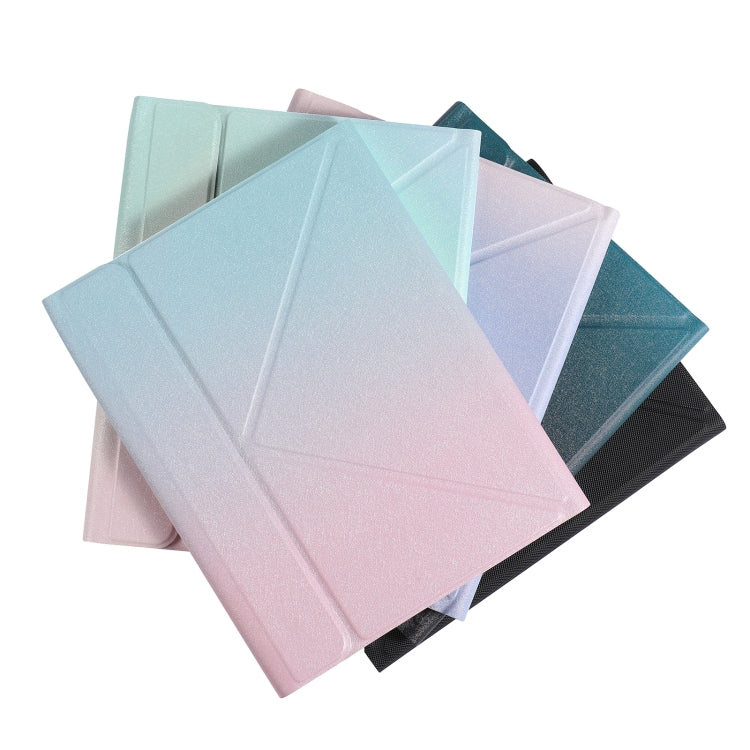 B07S Splittable Backlight Bluetooth Keyboard Leather Tablet Case with Triangle Holder & Pen Slot For iPad 9.7 2018 & 2017 / Pro 9.7 / Air 2(Gradient Blue Pink) - free shipping - PMC TechLife - Order now!