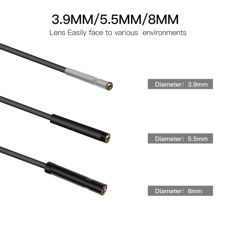 P60A 5.5mm 1080P 2.4 inch IPS Screen IP68 Waterproof HD Digital Endoscope, Length:10m Hard Cable - by PMC Jewellery | Online Shopping South Africa | PMC Jewellery | Buy Now Pay Later Mobicred
