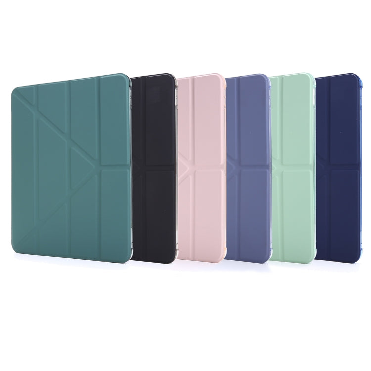 For iPad Air 13 2024 / Pro 12.9 2022 / 2021 Multi-folding TPU Leather Tablet Case with Holder & Pen Slot(Purple) - iPad Pro 12.9 (2022/2021) Cases by PMC TechLife | Online Shopping South Africa | PMC TechLife | Buy Now Pay Later Mobicred