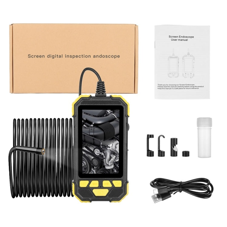 Y19 3.9mm Single Lens Hand-held Hard-wire Endoscope with 4.3-inch IPS Color LCD Screen, Cable Length:5m(Yellow) - by PMC TechLife | Online Shopping South Africa | PMC TechLife | Buy Now Pay Later Mobicred