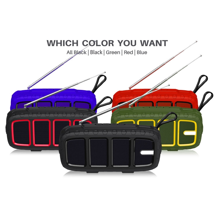 NewRixing NR-5018FM Outdoor Portable Bluetooth Speaker with Antenna, Support Hands-free Call / TF Card / FM / U Disk(Red+Black) - free shipping - PMC Jewellery - Order now!