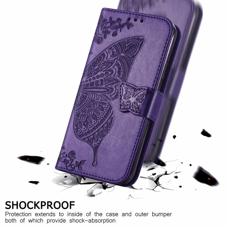 For Blackview A100 Butterfly Love Flower Embossed Horizontal Flip Leather Case with Holder & Card Slots & Wallet & Lanyard(Dark Purple) - More Brand by PMC TechLife | Online Shopping South Africa | PMC TechLife | Buy Now Pay Later Mobicred