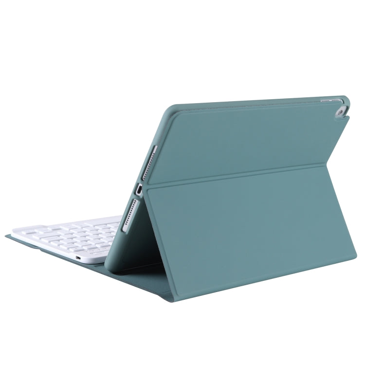A07B-A Lambskin Texture Square Keycap Bluetooth Keyboard Leather Case with Touch Control For iPad 9.7 2018 & 2017 / Pro 9.7 inch / Air 2(Dark Green) - Universal by PMC TechLife | Online Shopping South Africa | PMC TechLife