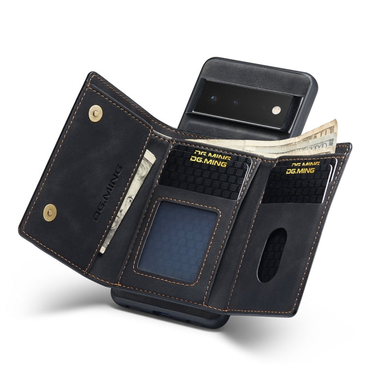 For Google Pixel 6 Pro DG.MING M1 Series 3-Fold Multi Card Wallet Back Cover Leather Phone Case(Black) - Google Cases by DG.MING | Online Shopping South Africa | PMC TechLife | Buy Now Pay Later Mobicred