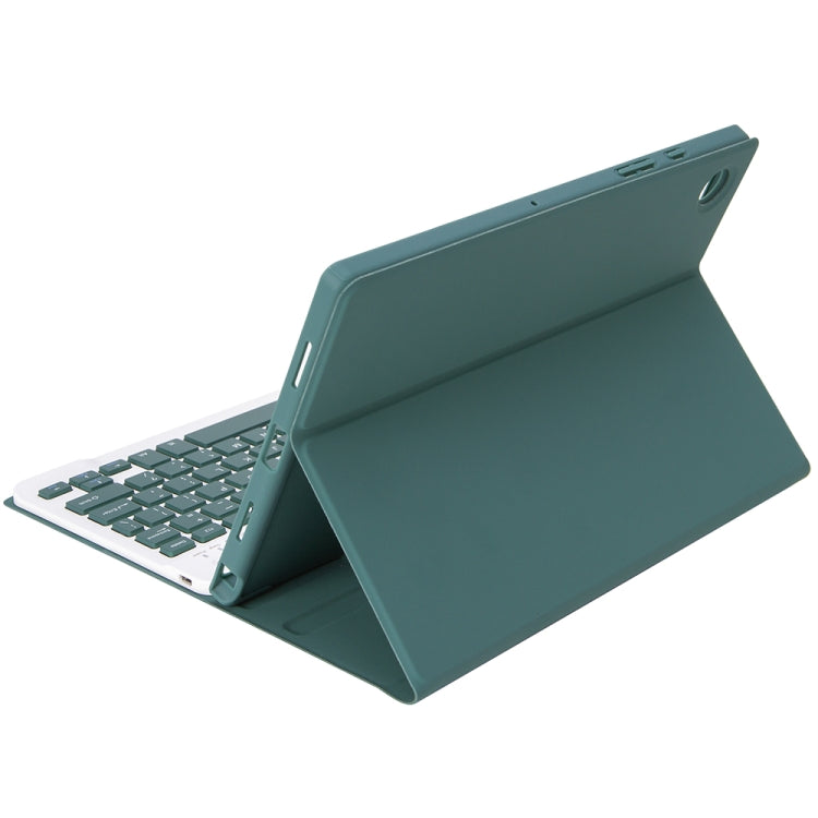 A08B Candy Color Bluetooth Keyboard Leather Case with Pen Slot For Samsung Galaxy Tab A8 10.5 2021 SM-X200 / SM-X205(Dark Green) - Samsung Keyboard by PMC TechLife | Online Shopping South Africa | PMC TechLife