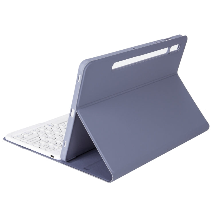 YA700B Candy Color Skin Feel Texture Round Keycap Bluetooth Keyboard Leather Case For Samsung Galaxy Tab S8 11 inch SM-X700 / SM-X706 & S7 11 inch SM-X700 / SM-T875(Purple) - Samsung Keyboard by PMC TechLife | Online Shopping South Africa | PMC TechLife | Buy Now Pay Later Mobicred