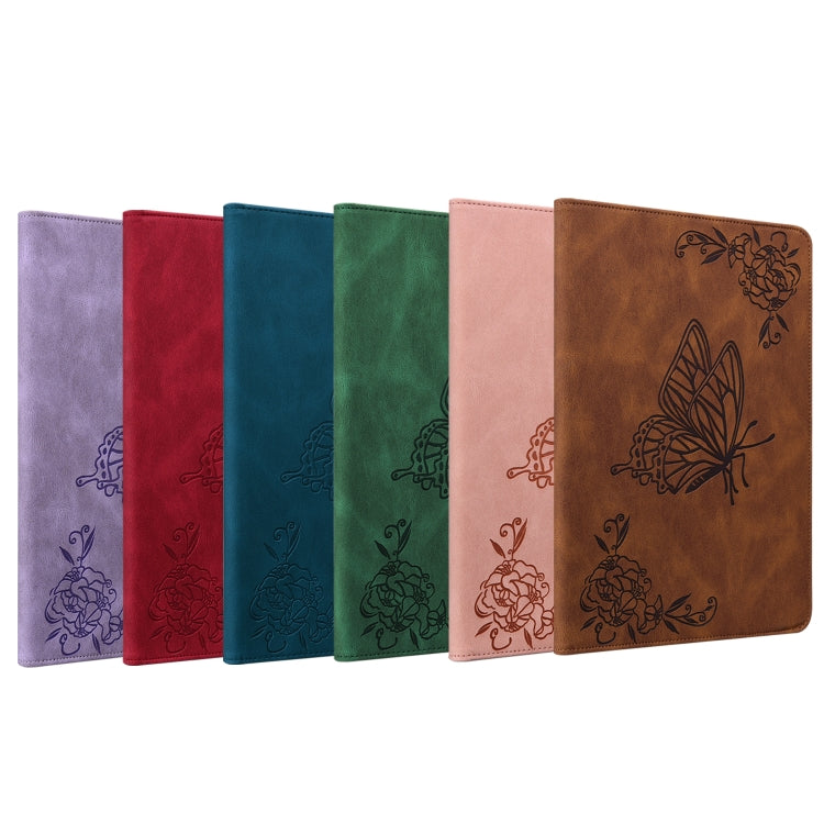 For Samsung Tab A 8.0 2019 T290/T295/T297 Butterfly Flower Embossed Leather Tablet Case(Rose Gold) - Other Galaxy Tab PC by PMC TechLife | Online Shopping South Africa | PMC TechLife