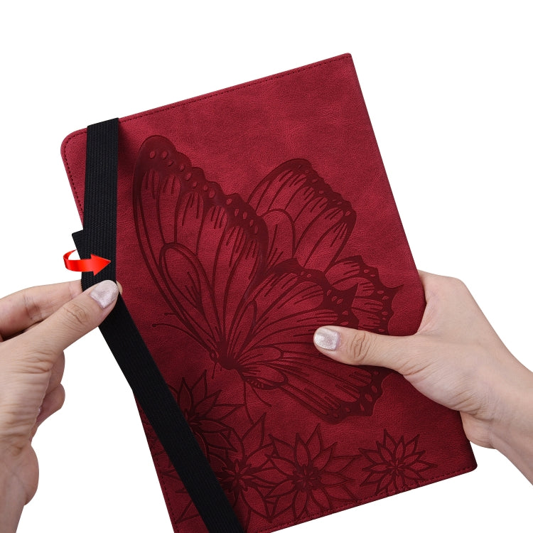 For OPPO Pad 11 inch 2022 Big Butterfly Embossed Leather Tablet Case(Red) - OPPO by PMC TechLife | Online Shopping South Africa | PMC TechLife | Buy Now Pay Later Mobicred
