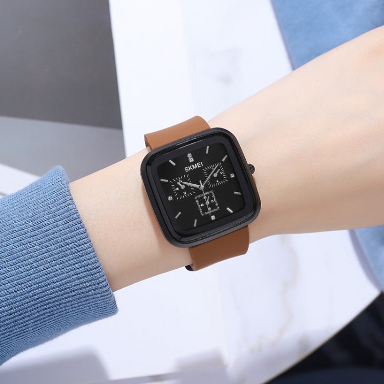 SKMEI 1902 Stainless Steel Buckle Silicone Strap Waterproof Quartz Watch(Silver + Black) - free shipping - PMC TechLife - Order now!