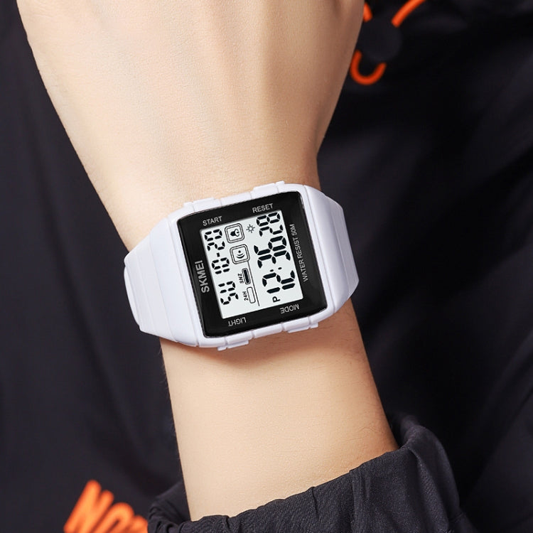 SKMEI 1960 Stainless Steel Buckle Silicone Strap Waterproof Electronic Watch(Black and Black Machine) - free shipping - PMC TechLife - Order now!