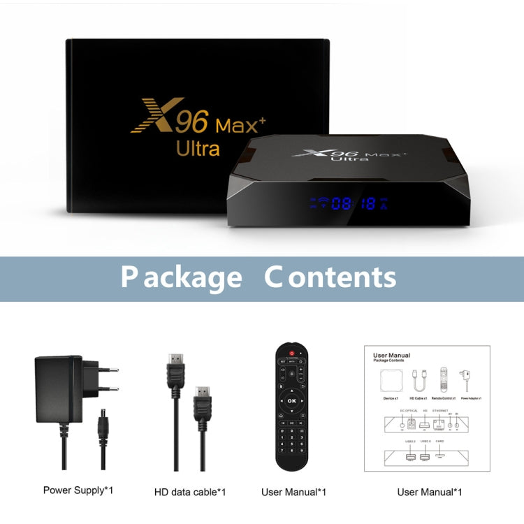 X96 Max+ Ultra 4GB+64GB Amlogic S905X4 8K Smart TV BOX Android 11.0 Media Player, Plug Type:UK Plug - Others by PMC TechLife | Online Shopping South Africa | PMC TechLife | Buy Now Pay Later Mobicred