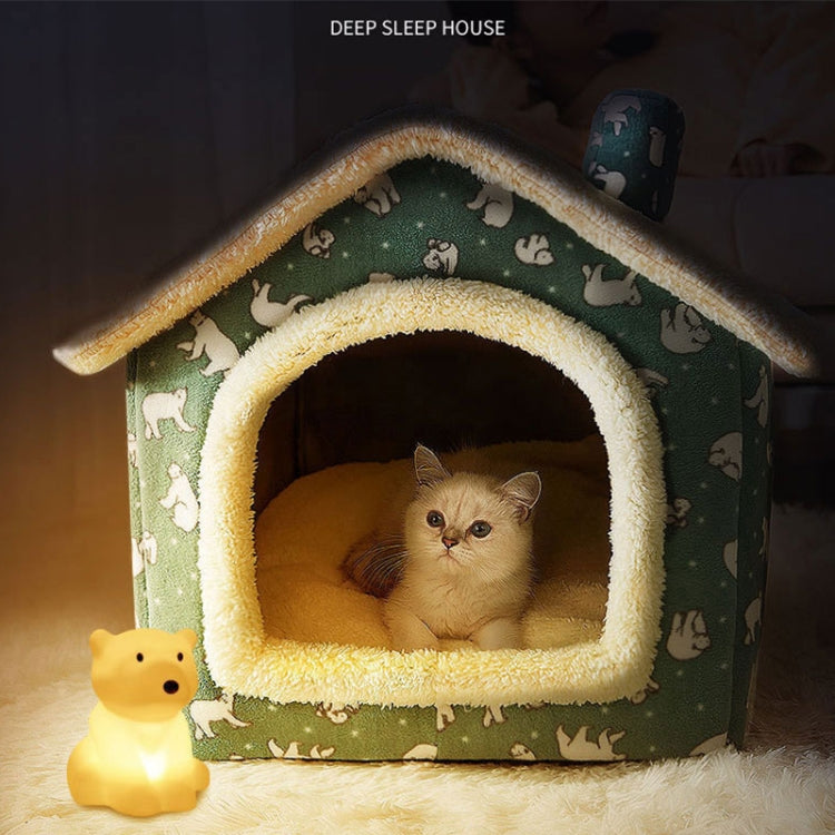 House Type Universal Removable and Washable Pet Dog Cat Bed Pet Supplies, Size:S(Yellow Flower + Mat) - Pet Houses & Accessories by PMC TechLife | Online Shopping South Africa | PMC TechLife | Buy Now Pay Later Mobicred