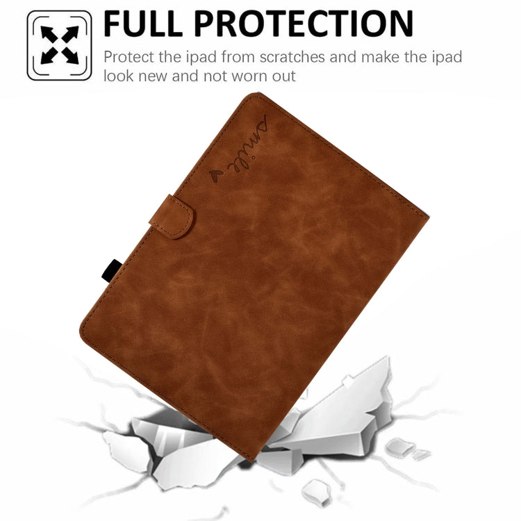 For Amazon Kindle Fire HD 10 2021 Embossed Smile Flip Tablet Leather Case(Brown) - Amazon by PMC TechLife | Online Shopping South Africa | PMC TechLife | Buy Now Pay Later Mobicred