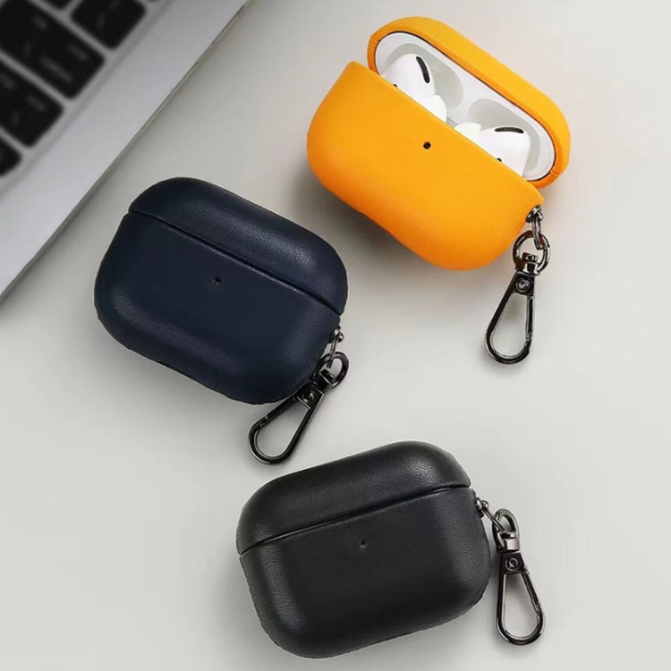 For Apple AirPods 3 PU Leather Wireless Bluetooth Earphone Protective Case(Orange) - For AirPods 3 by PMC Jewellery | Online Shopping South Africa | PMC Jewellery | Buy Now Pay Later Mobicred