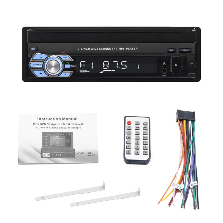 9601 7 inch Car Electric Retractable MP5 Player Supports Bluetooth Hand-free Calling Reverse - Car MP3 & MP4 & MP5 by PMC TechLife | Online Shopping South Africa | PMC TechLife | Buy Now Pay Later Mobicred