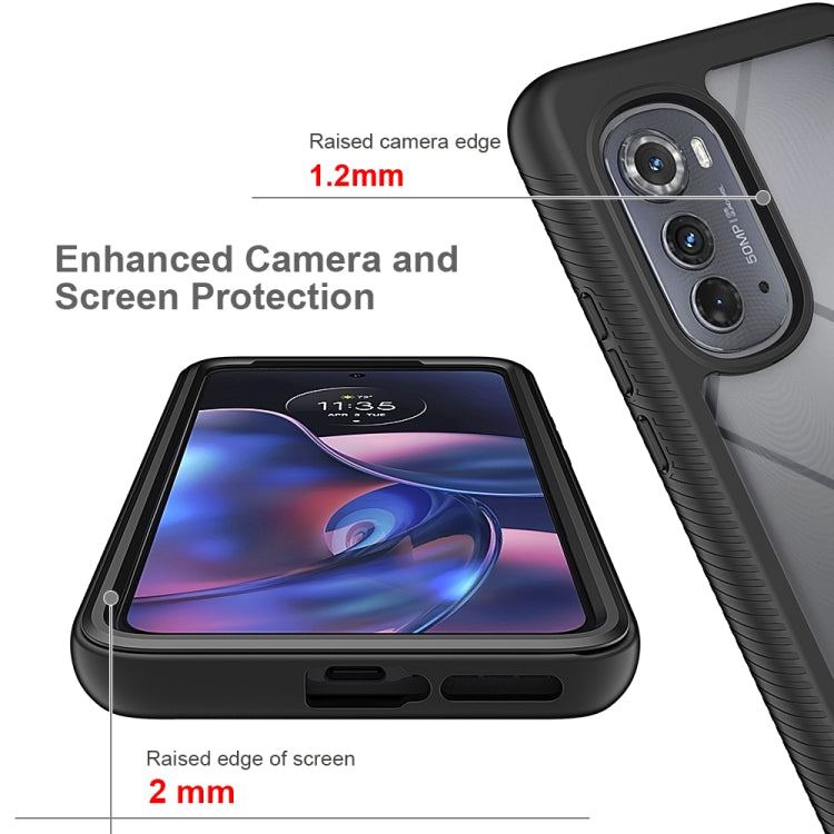 For Motorola Moto Edge 2022 Starry Sky Solid Color TPU Clear PC Phone Case(Black) - Motorola Cases by PMC TechLife | Online Shopping South Africa | PMC TechLife
