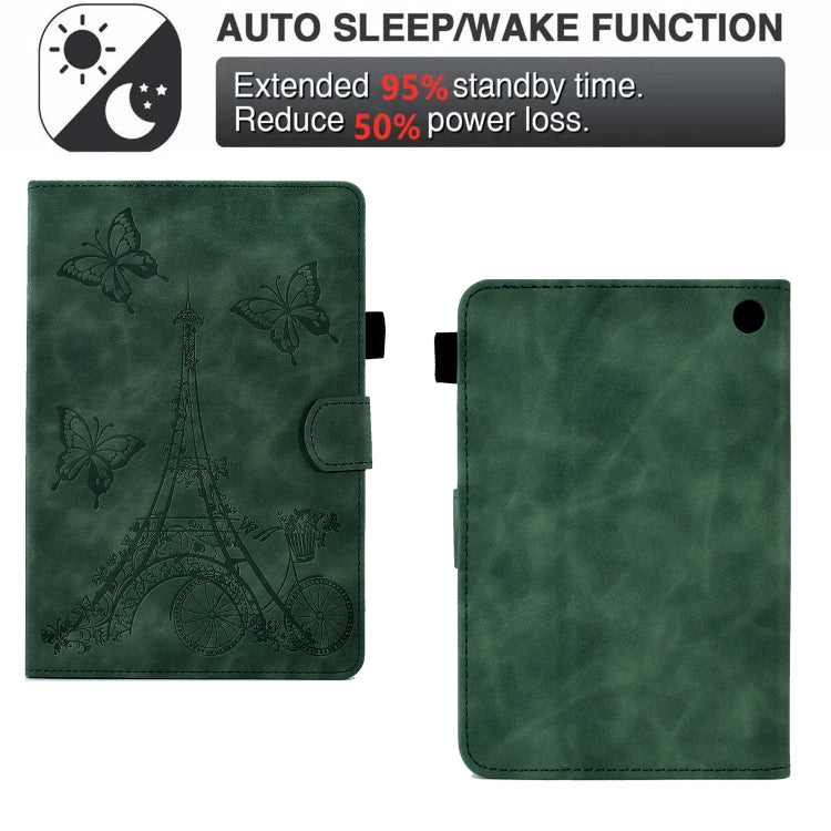 For Amazon Kindle Fire HD8 2022/2020 Tower Embossed Leather Smart Tablet Case(Green) - Amazon by PMC TechLife | Online Shopping South Africa | PMC TechLife | Buy Now Pay Later Mobicred