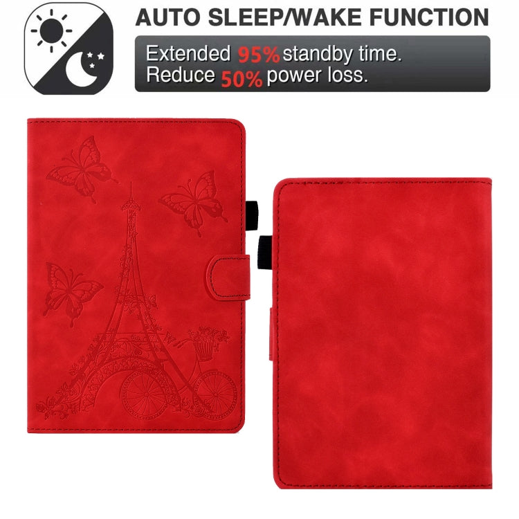 For Amazon Kindle Lite 2022 Tower Embossed Leather Smart Tablet Case(Red) - free shipping - PMC TechLife - Order now!