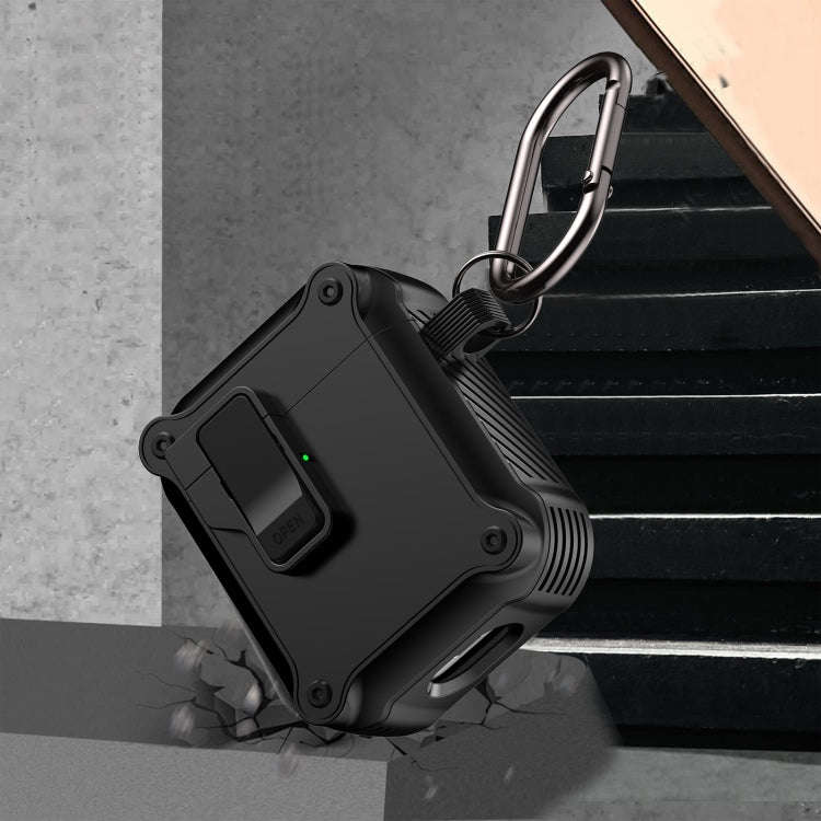 For AirPods 1 / 2 Eagle Shockproof Earphone Protective Case with Switch(Black) - For AirPods 1/2 by PMC Jewellery | Online Shopping South Africa | PMC Jewellery | Buy Now Pay Later Mobicred
